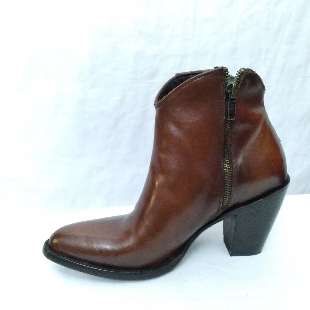 Final Sale  - ALLENS Brown Leather Western Style Dress Boots - Picture 7 of 7